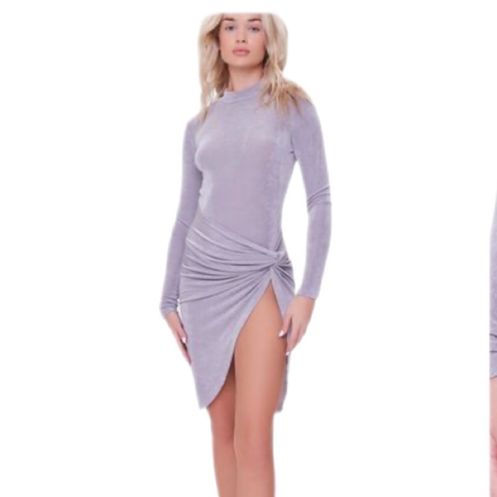 Forever Twenty One Twisted Mini Dress Grey Medium